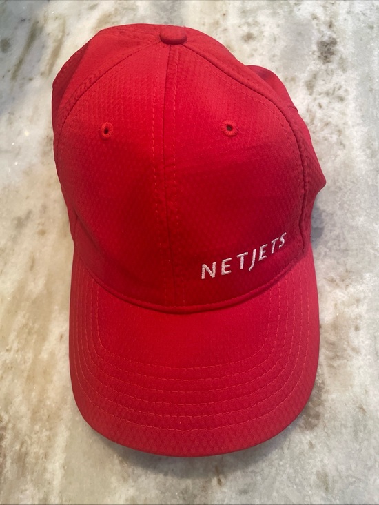 Red Unisex Netjets Ballcap Hat One Size NWOT